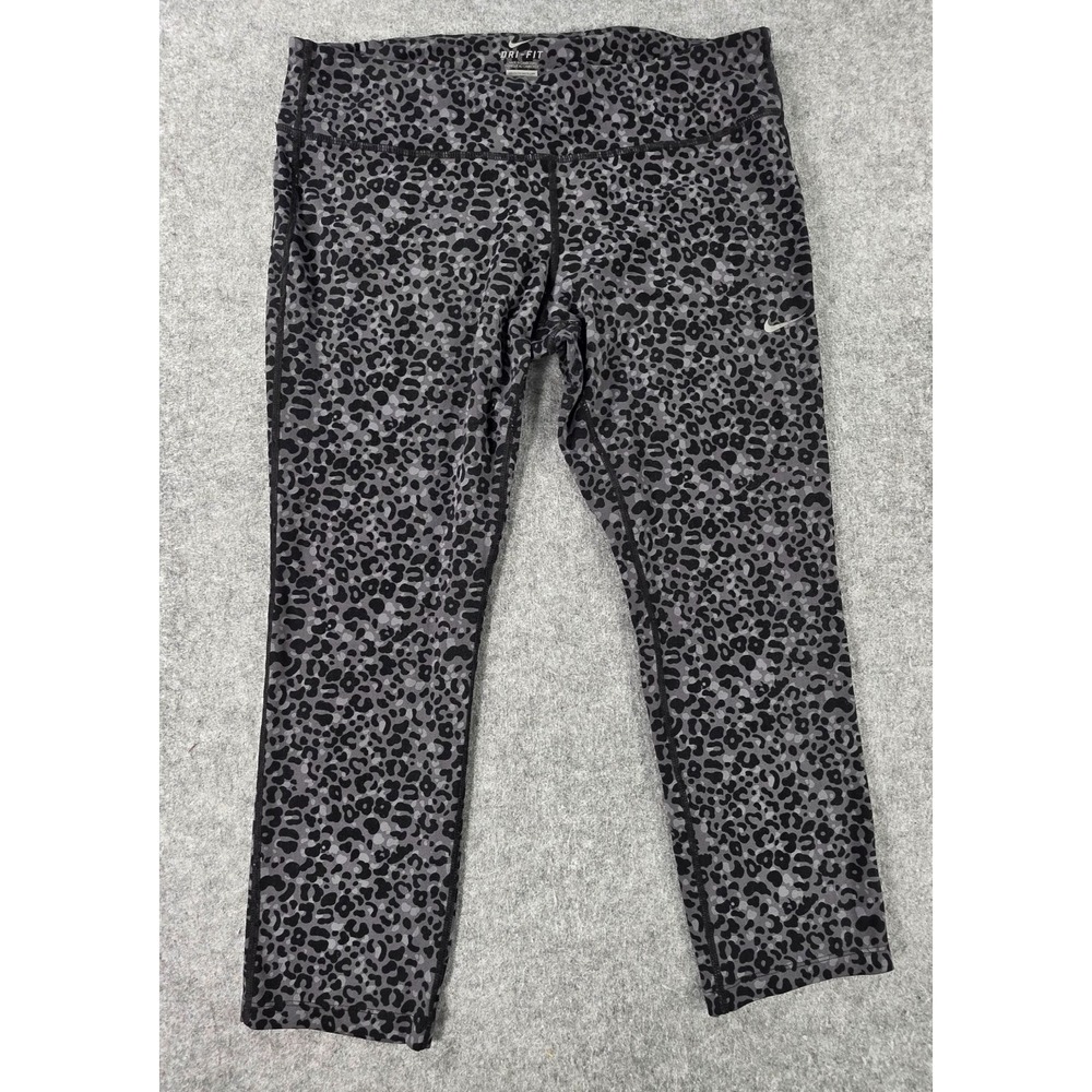 Nike Dri-FIT Leopard Print Leggings Women's Medium Athletic Workout Pants XL